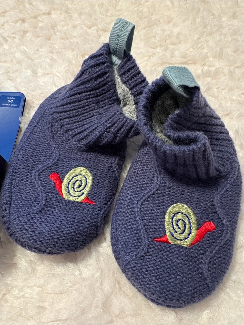 Bombas Toddler Snail Navy Snail Gripper Slippers Brand New Toddler Size 5-7